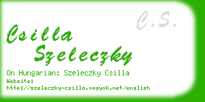 csilla szeleczky business card